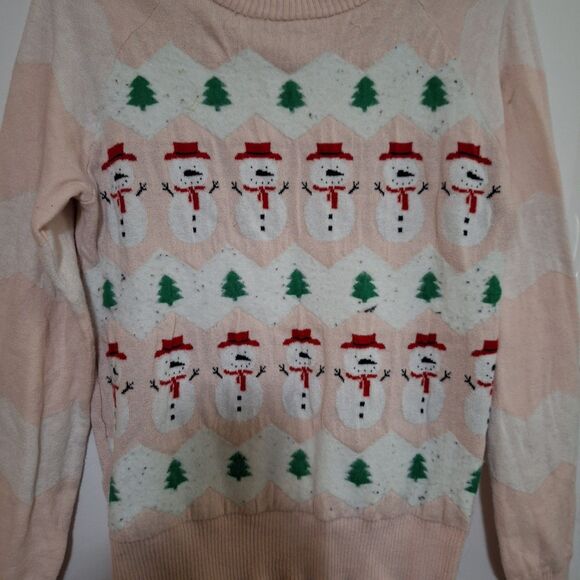 A Jem Women's Holiday Sweater Snowman Christmas Trees Knit Novelty Size L - Picture 2 of 8